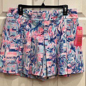 Lilly Pulitzer Frazer Ravello Blue Perfect Match Culotte Pleat Short Size 12 NWT